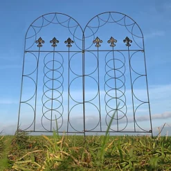 Set Of 2 Fleur De Lys Design Metal Trellis (120cm X 50cm)