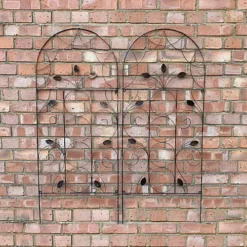 Set Of 2 Leaf Design Metal Trellis (120cm X 50cm) 8 Set Of 2 Leaf Design Metal Trellis (120cm X 50cm) -Leaf Shop set of 2 leaf design metal trellis 120cm x 50cm 5060575109206 03c MP