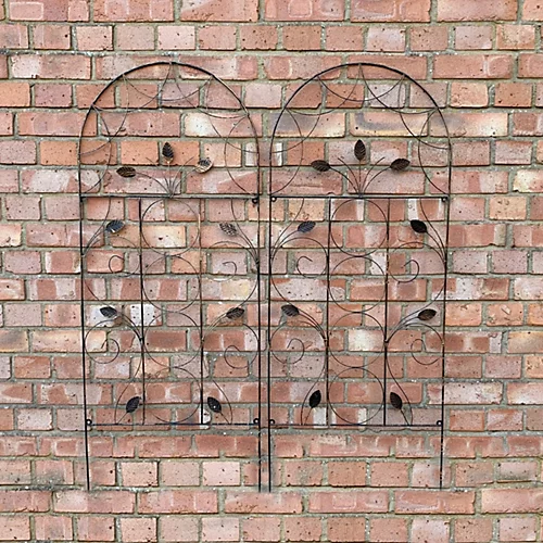 Set Of 2 Leaf Design Metal Trellis (120cm X 50cm) 5 Set Of 2 Leaf Design Metal Trellis (120cm X 50cm) - Image 3