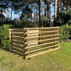 Set Of 2 Wooden Slatted Garden Composters (65cm X 120cm) -Leaf Shop set of 2 wooden slatted garden composters 65cm x 120cm 5056589500528 02c MP