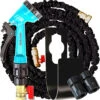 Simpa 75ft Expandable Garden Hose Set: Inc 5 Dial Spray Gun And Hose Holder