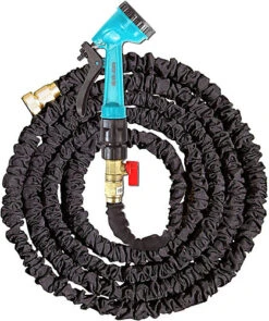 Simpa 75ft Expandable Garden Hose With 5 Dial Spray Gun