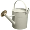 Simpa 9 Litre / 2 Gallon Cream Galvanised Watering Can With Brass Rose.