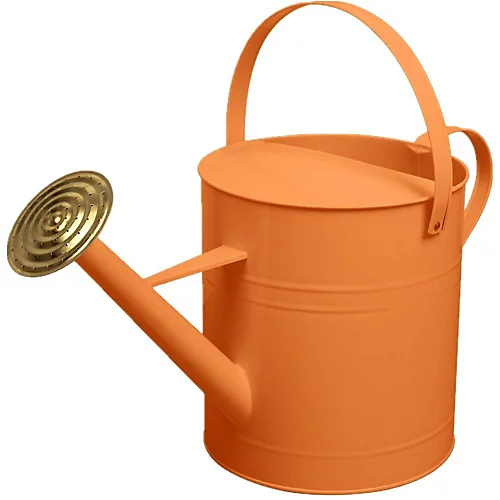 Simpa 9 Litre / 2 Gallon Orange Galvanised Watering Can With Brass Rose. 3 Simpa 9 Litre / 2 Gallon Orange Galvanised Watering Can With Brass Rose.