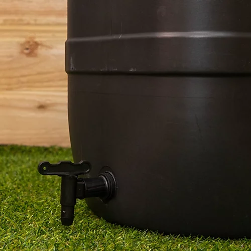 Slim Space Saver Garden Water Butt 100 Litre With Lid & Tap Carry Handles In Black 5 Slim Space Saver Garden Water Butt 100 Litre With Lid & Tap Carry Handles In Black - Image 3