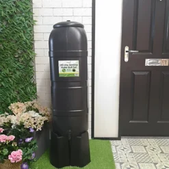 Slim Space Saver Water Butt 100 Litre Garden Water Butt Set Including Water Butt, Filter Kit & Stand -Leaf Shop slim space saver water butt 100 litre garden water butt set including water butt filter kit stand5056589103262 04c MP