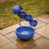 Solar Ceramic Cascade Water Feature - Blue 1 Solar Ceramic Cascade Water Feature - Blue -Leaf Shop solar ceramic cascade water feature blue5050642123907 01c MP