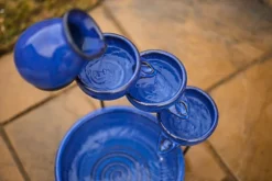 Solar Ceramic Cascade Water Feature - Blue -Leaf Shop solar ceramic cascade water feature blue5050642123907 04c MP