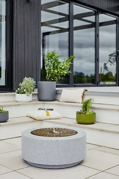 Solis Large Water Feature With Light Display In Terrazzo & Brass -Leaf Shop solis large water feature with light display in terrazzo brass5055352863242 03c MP