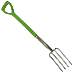 Stainless Steel Border Fork Gardening 4 Prongs Planting Farming Landscaping