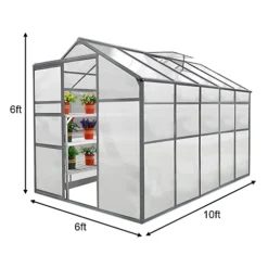 Weather Resistant Aluminium Greenhouse 6ft X 10ft 8 Weather Resistant Aluminium Greenhouse 6ft X 10ft -Leaf Shop weather resistant aluminium greenhouse 6ft x 10ft5055986127154 03c MP